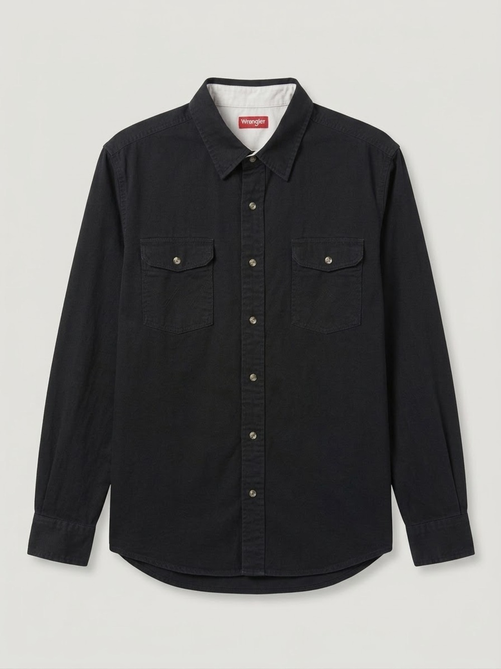 Vintage Wrangler Button Down Shirt Long Sleeve Black Size XL